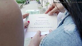 Bent over lesbian gets deep strap on penetration