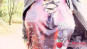 Weird-Looking German Granny Rubina Takes Big Cock in Public POV