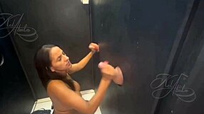 Redhead Calls Friend Malu Paz To Help Suck Dick In Gloryhole At Swingers Club