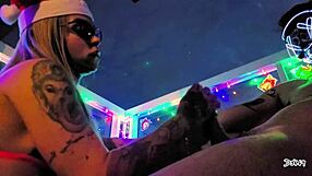 Sexy Christmas Blowjob With Deepthroat And Cumshot