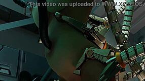 Lara experiments with bondage machines.