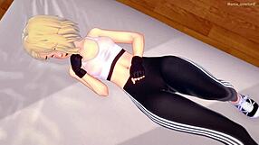 spider gwen, sweaty after exercise, relaxes by licking a cock in adult version