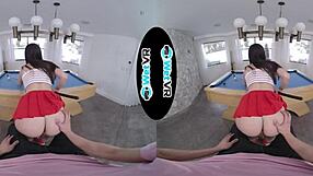 Wetvr says, Teasing fuck on pool table with april valentino's small tits