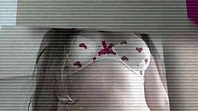 Naughty student masturbates and sucks dildo in the bathroom