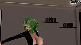 Gumi Vocaloid MMD R18 shows off big anime boobs in action.