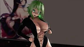 Gumi Vocaloid MMD R18 Büyük Anime Göğüslerini Aksiyonda Gösteriyor