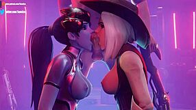 Overwatch pmv features sombra mercy brigitte widowmaker tracer d va ashe kiriko