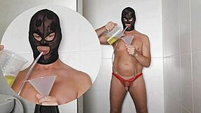 old dutch man enjoys extreme golden shower pee drinking