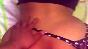 A half-finished porn video with a happy ending featuring a chained up black beauty