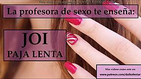 Follow the teacher's instructions for masturbation joi