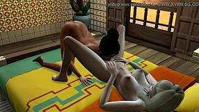 Naughty Lesbians Masturbating And Fucking, Blonde With Big Tits, Black Crossdressing Partner