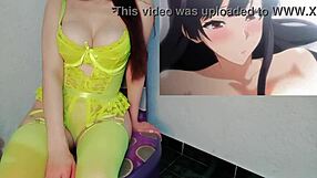 Her friend with bigger tits can't resist jerk off instructions in hentai cosplay