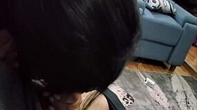 Quick oral with friend while husband works!