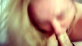 Afternoon blowjob with big cock swallowing cum