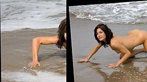 I feel the beauty of modelz in the sand with stunning looks