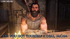 Skyrim cute blonde demon deepthroats big tits and gets anal fucked