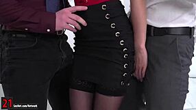 helena valentine sucks and gets double penetrated by her bosses