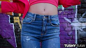 Petite 18+ blonde hottie gets her tight ass filled with anal blowjob and riding