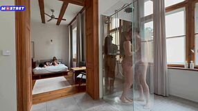 she didn't mind joining them in shower group fuck with doggystyle and sucking