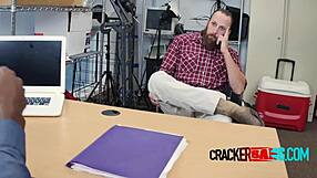 Muscled White Bear Pounded By Huge Black Dong