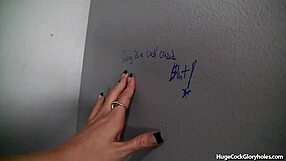 sexy blonde suck black cock at gloryhole