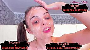 Wow, she sneaks fun while parents are out!