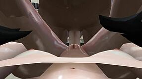 3d - young 18+ being sucking on the couch with monster alien.