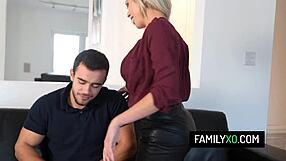 Stepmother's forbidden desire leads to hardcore pussy pounding