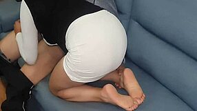 Quick oral with friend while husband works!