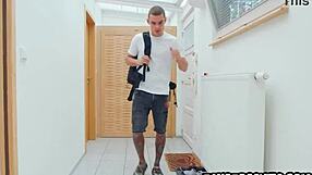 Cute 18yo Teen Touches Herself While Stepbrother Spies On