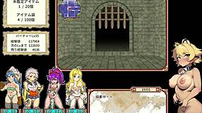 Exciting dungeon exploration with four bitches in this erotic anime game part one