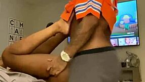 Amateur couple has sex on a bed that was previously used by a friend