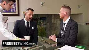 Hell yeah, Joel Someone and Brody Kayman dominate twink Harrison Todd in raw anal!