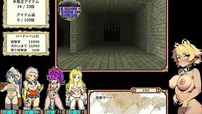 Exciting dungeon exploration with four bitches in this erotic anime game part one