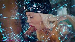 I squeezed Sabrina Sabrok's huge blonde tits hard