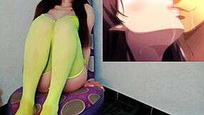 Her friend with bigger tits can't resist jerk off instructions in hentai cosplay