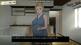 Pregnant wife dominated by old father-in-law in cuckold hentai gameplay ending happily