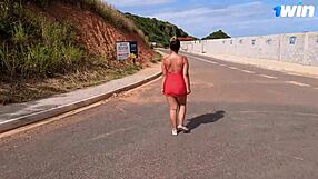 Blonde Flashes Big Ass at Market, Gets Caught