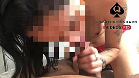 Wife licks neighbor's nipple and takes cumshot