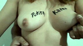 Amateur tempts with perky nipples and inviting tits