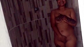 Colombian lesbians shower together and fuck passionately