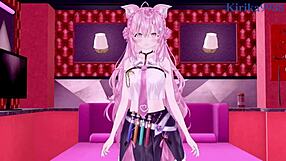 Hakui Koyori and Hoshimachi Suisei share intense creampie sex