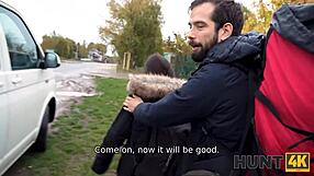 Road trip adventure where the loser watches his latina wife get clothes ripped and fucked in the car.