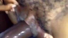 Ebony girl bursts nuts with monster cock