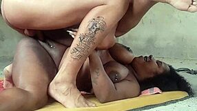 Sedentary devil grandma begs for nutella while squirting on big black cock