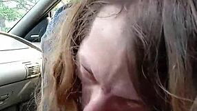 Giving morning blowjob to my buddy in car, sloppy and deep