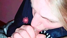 Shape691 eagerly sucks cock and swallows cum in homemade blowjob