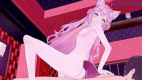 Hakui Koyori and Hoshimachi Suisei share intense creampie sex