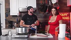 Always Horny In The Kitchen With Big Tits On Display