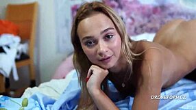 beautiful czech blonde teen relaxes in bed softly